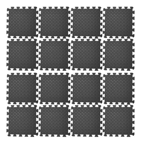 16Pcs 부드러운 운동 바닥 매트 피트니스 폼 매트 타일 퍼즐 깔개 패드 체육관 30x30cm, 블랙, {"수건소재":"EVA"}