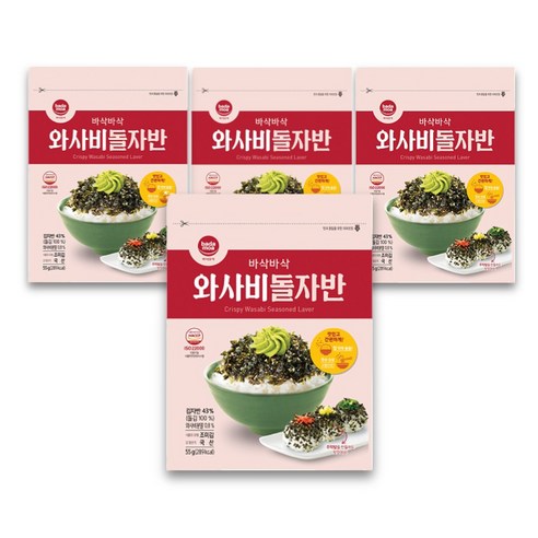 바다모아 와사비 돌김자반, 55g, 4개
