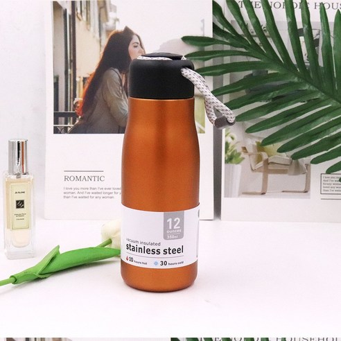 KORELAN신형 콜라 병 컵 야외 진공 운동 보온 직신 컵 304 스테인리스강 기사 컵, 라임, 420ml
