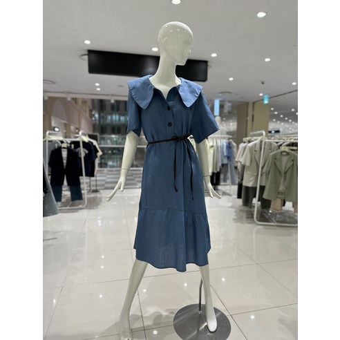 올리브데올리브 프릴스커트 벨티드 데님 원피스 YJ3MO350(1934628)