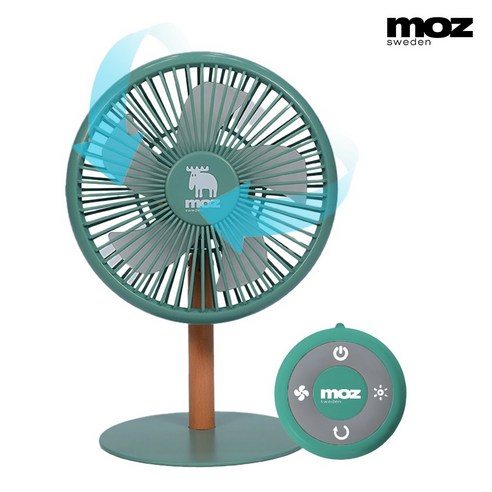 모즈스웨덴 탁상용 무선 회전 선풍기 MCF-180R 미니 리모콘 무소음, 화이트, 화이트