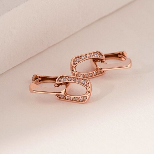 화려함과 세련미가 조화된 14k 18k 스톤티아른 귀걸이