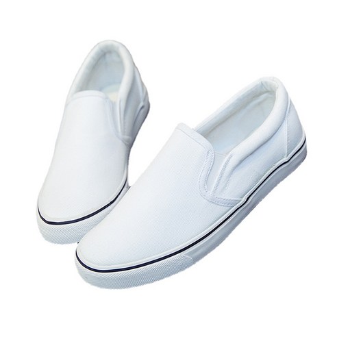 ANKRIC 조커 기본 작은 흰색 캔버스 신발 여성 여름 게으른 신발 한국판 조커 한 페달 흰색 신발 스니커즈