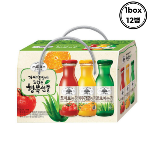 가야농장 행복음료 3종 선물세트, 12개, 180ml