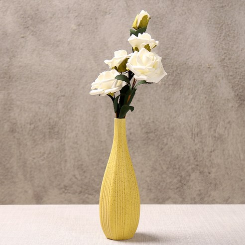 DFMEI 꽃병. 화병.Vase.--꽃병 도자기 모던 심플 거실 패션 소품 홈 장식품 도자기 드라이플라워입니다.꽃병 화예입니다, DFMEI.옐로우 세트 여섯 1