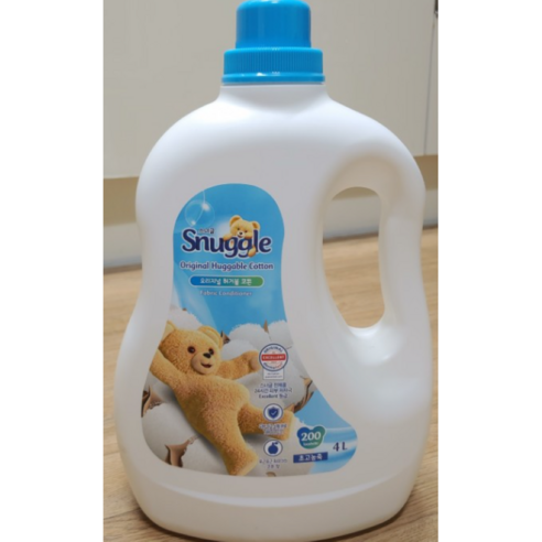 스너글 초고농축 섬유유연제 허거블 코튼 본품, 4L, 5개