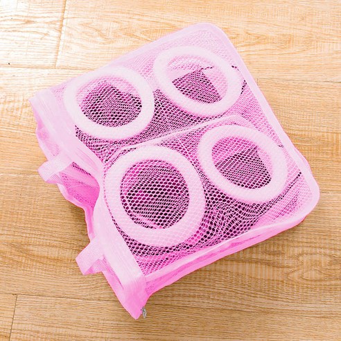 브래지어 드라이 가방 스토리지 홈 신발 세탁 안티 변형 의류 게으른 메쉬 케어 Airing Net Organizer Protective Sneaker hanging, {"크기":"하나"}, 분홍색