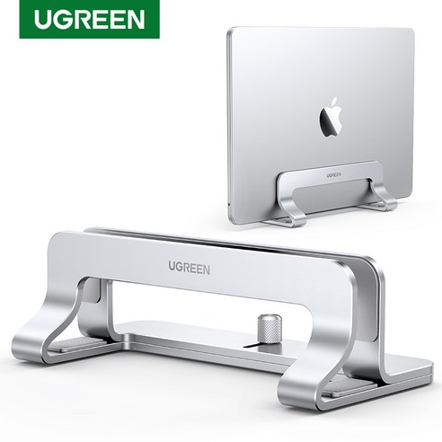UGREEN 유그린 세로형 노트북 수직 거치대 맥북 아이패트등 전용하고 1슬롯 3슬롯 알루미늄 재질 노트북 수납 거치대, One Slot, Silver