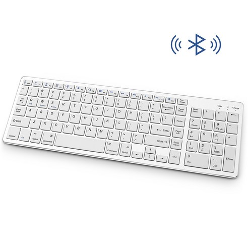 젤리 빗 슬림 무선 블루투스 키보드 태블릿 노트북 스마트 폰 IPAD RECHARGABLE 무선 키보드 숫자 키, 하나, White English, 하나