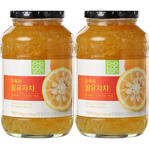 초록원 꿀유자차 1kg+1kg, 2개, 1kg