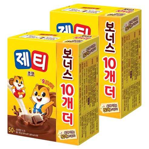 제티 초코 코코아분말, 17g, 50개입, 2개