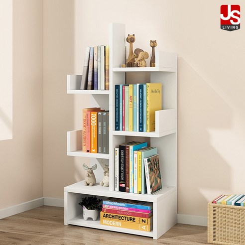 JS리빙 간이 책꽂이 책상 책장 겸 수납장 미니 책상용 전면 분리 인테리어 프린터 정리함 선반 사무용 책상위 수납함 정리 원목 우드 화이트 나무 [MD: N_04*GKEW], 단품