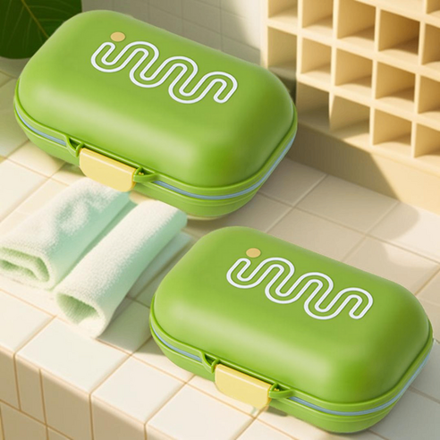 무드그라운드 휴대용 비누 케이스 2p, 그린, 1개