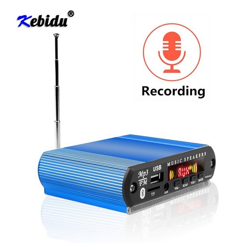 Kebidu 12V 무선 블루투스 MP3 플레이어 WMA 디코더 보드 자동차 라디오 녹음 기능 지원 USB/SD/FM 오디오 모듈