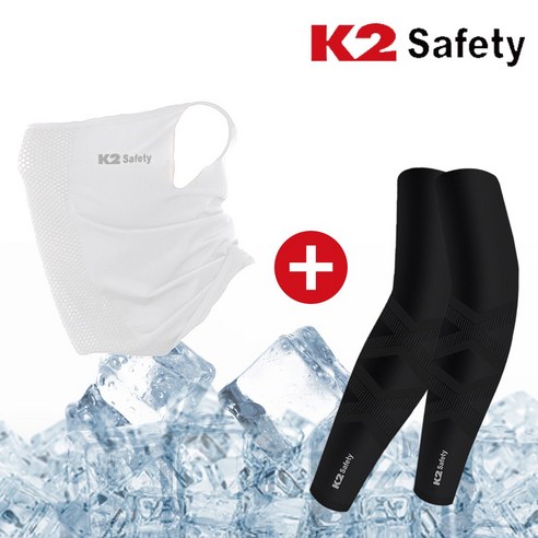 K2 safety 넥마스크 + K2 프로더블X 쿨토시, 1세트, 넥마스크 화이트+쿨토시블랙