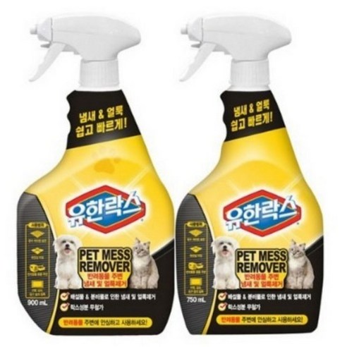 유한락스 펫 메스 리무버 탈취제 900ml + 750ml, 1.65L, 1세트