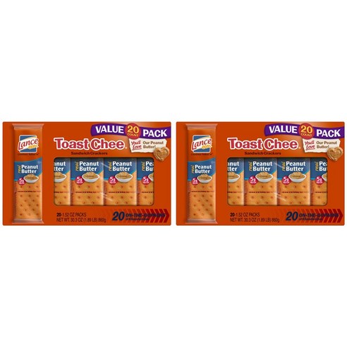 랜스 토스트 치 샌드위치 크래커 피넛 버터, 43g, 40개
