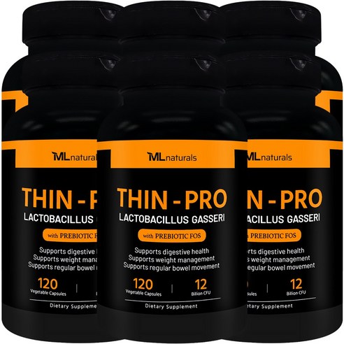 [미국번개배송] 신제품 착한명품 마이라이프 내추럴스 Thin-Pro 유산균 120억 CFU 락토바실러스 가세리 + FOS, 6개, 120정