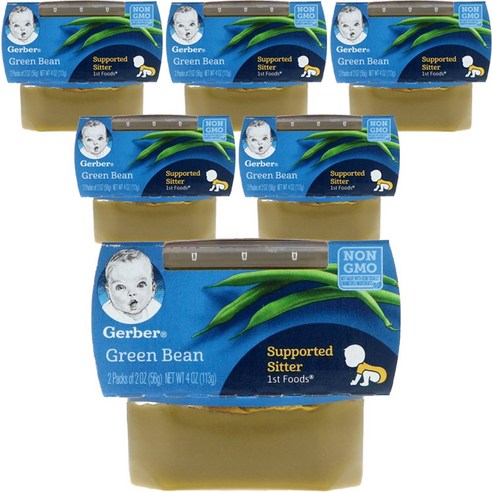 거버 액상 어린이 식품 56g, 그린 빈(Green Bean), 12개