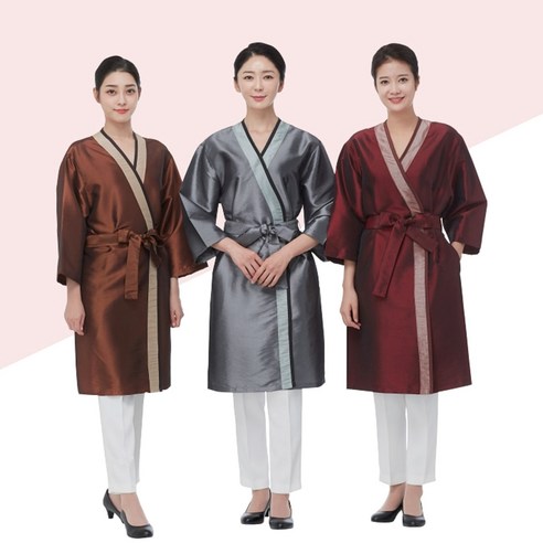 라인 NP 삼단 배색 손님 가운, 그레이(LN1066), 1개