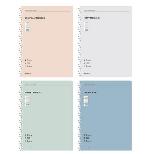모닝글로리 3000 테마컬러 원링 스프링노트, 랜덤발송, 1개 2025굿노트