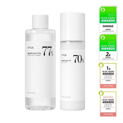 아누아 어성초 77 토너 250ml + 릴리프 로션 200ml, 1세트