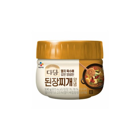 CJ 다담 된장찌개 양념 530gx2개 무배/냉장 간편식 다담된장찌개 살균제품 혼밥 집밥 한끼 캠핑, 530g, 2개