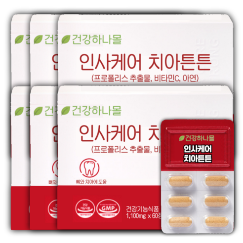 건강한 치아 뼈 관리에는 인사치아튼튼, 6개, 60정
