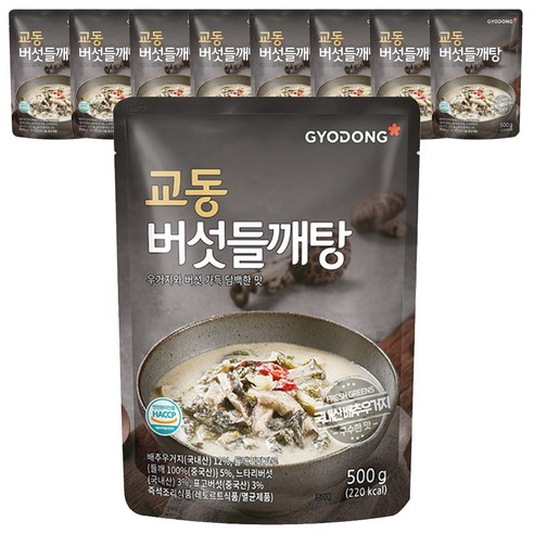 교동식품 버섯 들깨탕, 500g, 9개