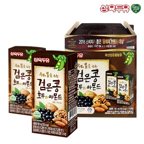 삼육두유 검은콩 호두와 아몬드 190ml 16팩 -인증, 16개