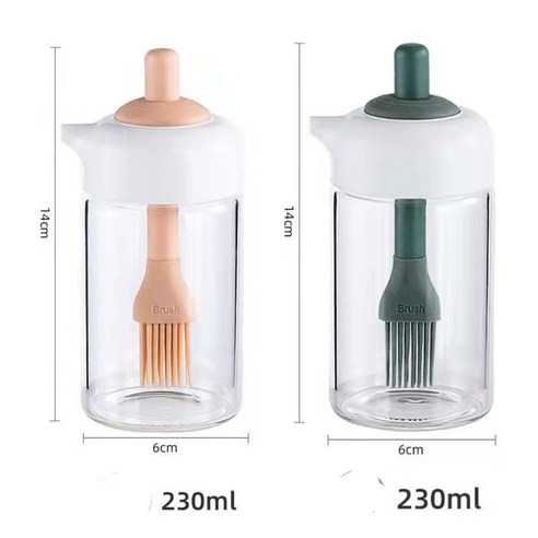 오일병 유리 오일병 양념통 아웃도어 캠핑 불고기 유리병 230ml*2, 그린+핑크