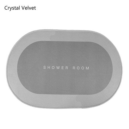 [XIG] 흡수성 바닥 매트 욕실 매트 미끄럼 바닥 도어 카펫 청소하기 쉬운 홈 오일 방지 주방 매트 Dropship Crystal velvet, 40x60cm, Oval-gary