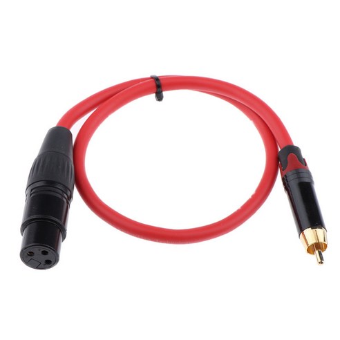 RCA TRS XLR 어댑터 케이블 낮은 소음 남성 여성 오디오 마이크, 레드 블랙, {"사이즈":"50cm"}, {"수건소재":"설명"}