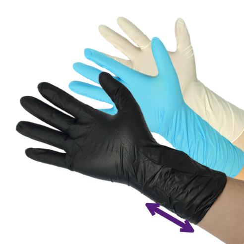 손목긴 두꺼운 니트릴 라텍스프리 고무장갑 100매 Long Black Nitrile Glove 30cm, 1개, 소(S), 블랙