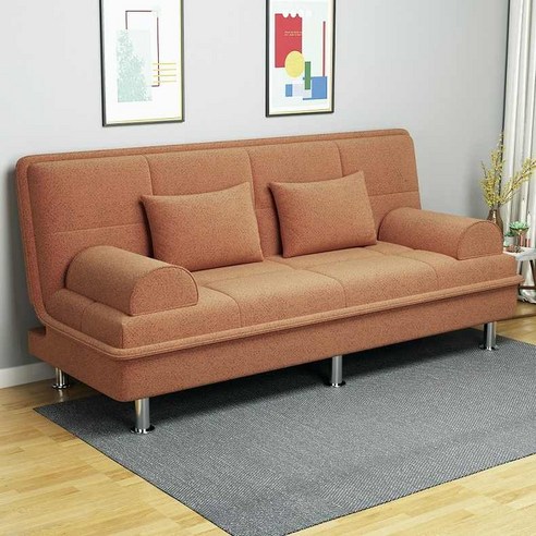 빈백 1인 한샘1인 1인의자 인테리어1인 리클라이너1인용소파 소파 편한1인 1인의자쇼파 1인베드 가죽, 오렌지(3D 원단), [탈착세탁 가능] 1.2m 길이 2밴드 2허리베개