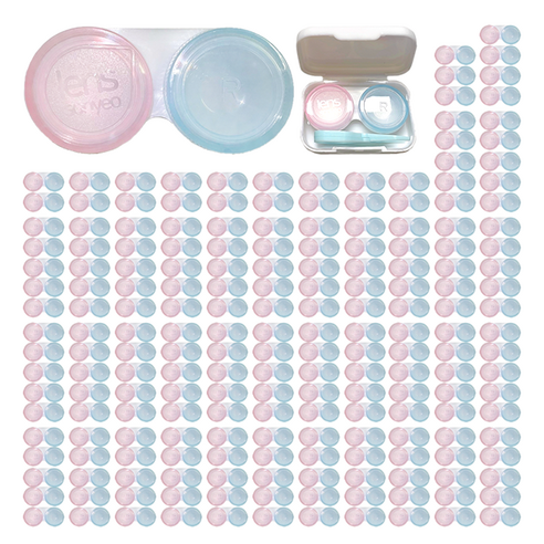 렌즈소녀 캔디 소프트 렌즈케이스, 핑크 + 블루, 200개
