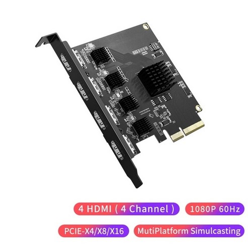 그래픽 카드 acasis 4 채널 hdmi 호환 내장 pci-e 비디오 캡처 카드 방송