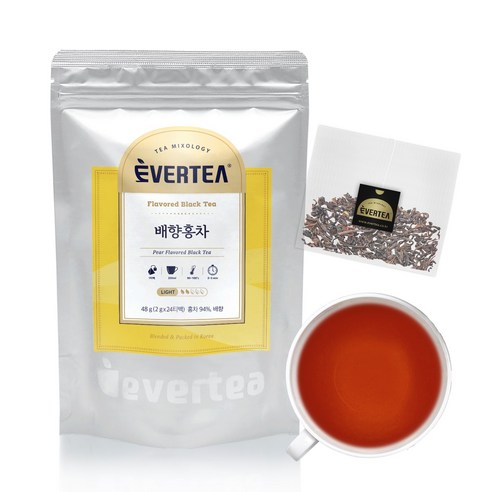 에버티 배향홍차 프리미엄 가향차 과일 홍차 생분해 티백, 1개, 24개입, 2g
