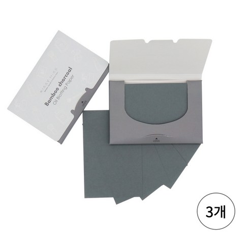 아이스파크 고급형 기름종이 오일 컨트롤 페이퍼 100P, 죽탄, 3개, 100개입