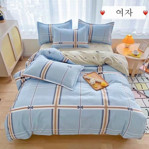 ZZJJC 기모 면 4종 세트 매칭, 간격, 1.5 침대 4피스