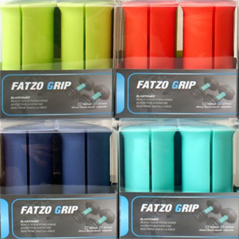 펫조 그립 FATZO GRIP 아령 덤벨 컬바봉 레인보우 전완근 팻그립, 1세트, 네이비