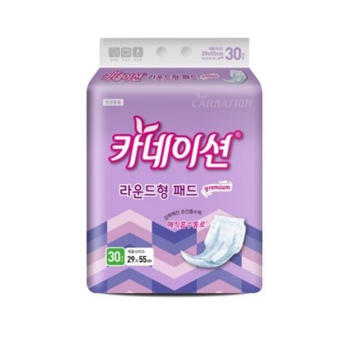 카네이션 기저귀 프리미엄 라운드패드 속기저귀 성인용기저귀, 30매, 5팩