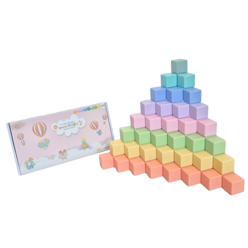 벨베이비 영유아 자석블럭 빅사이즈 35mm (파스텔 색상), 파스텔, 1개