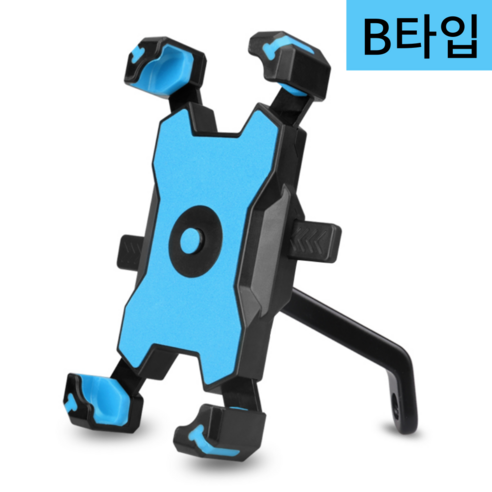 XIHAMA 자전거 원터치 휴대폰 거치대 /오토바이 킥보드 스쿠터 통용, B-나사 타입, 블루, 6개