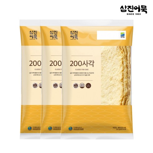[삼진어묵] 200사각 1봉 300g (6개입) x3개, 1세트