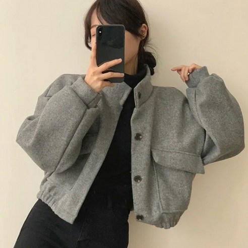 [쿠팡] 여성 크롭 코트 모던 루즈핏 자켓 아우터 여친룩 모던 심플