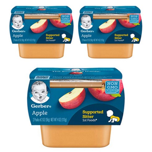 거버 어린이 액상 식품 56g 2개입, 사과(Apple), 113g, 3개