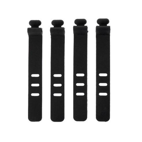 4 조각 소프트 실리콘 케이블 와인 더 이어폰 케이블 주최자 와이어 스토리지, 검은 색