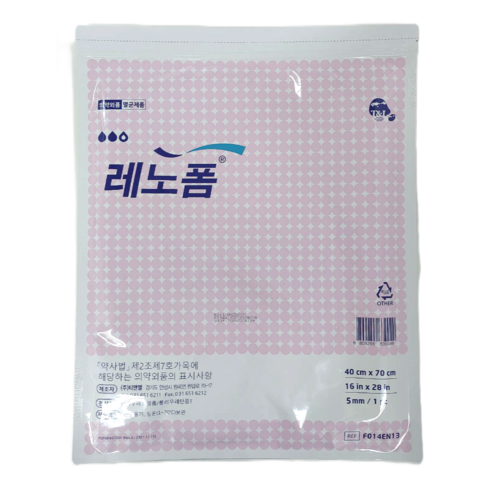 레노폼 습윤밴드 친수성 폼드레싱 밴드 상처 화상 욕창 드레싱 10cm x 10cm 5mm, 1개, 1개입