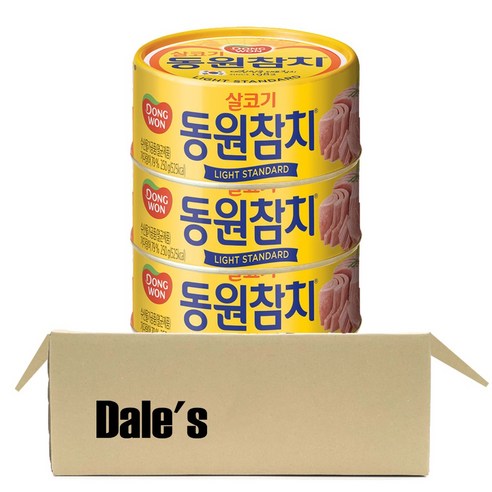 데일즈기획 동원 참치 라이트 스탠다드, 250g, 3개